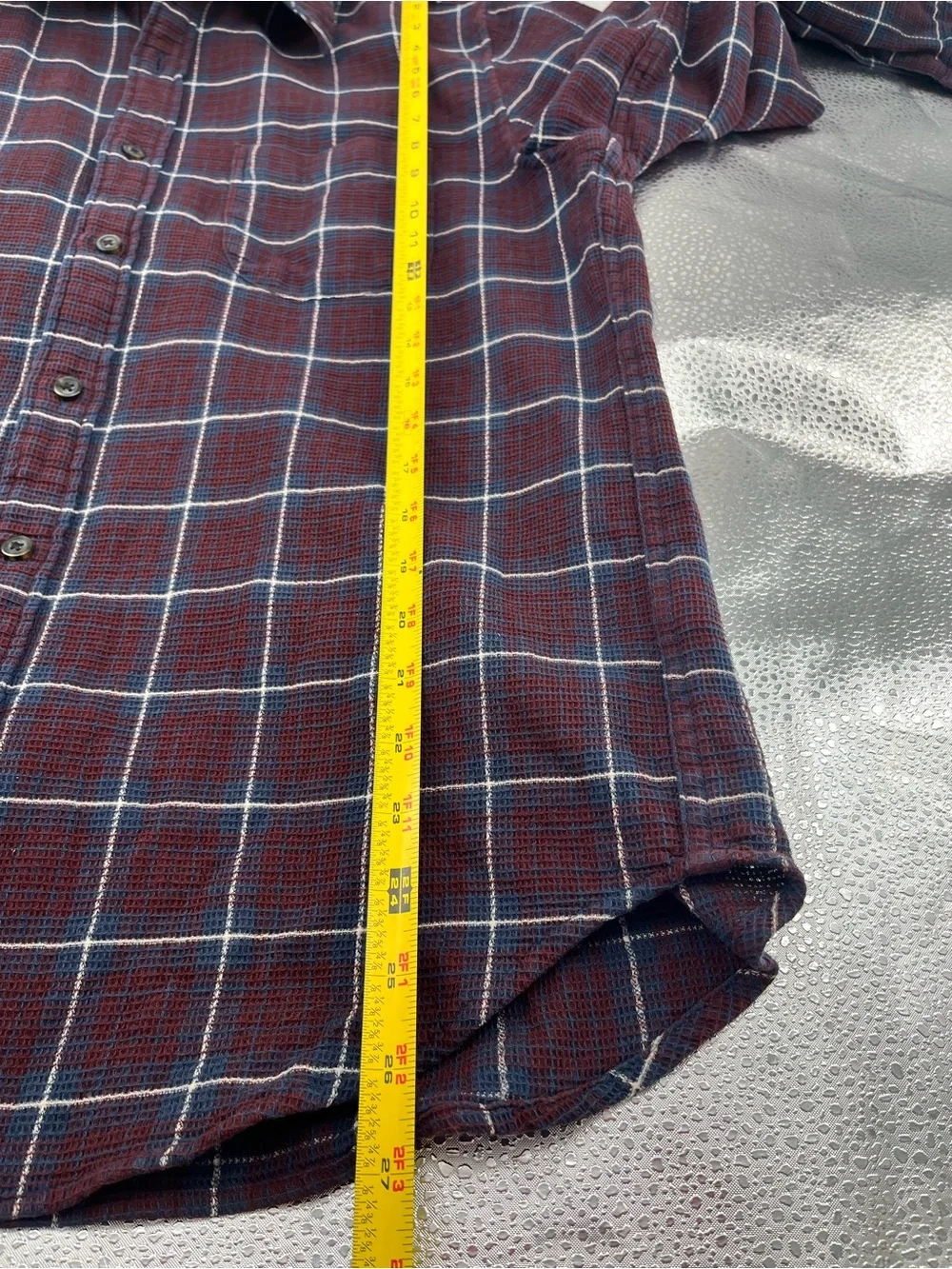 J.Crew Men's Waffle Knit Plaid Button Down Long Sleeve Shirt 100%Cotton Medium